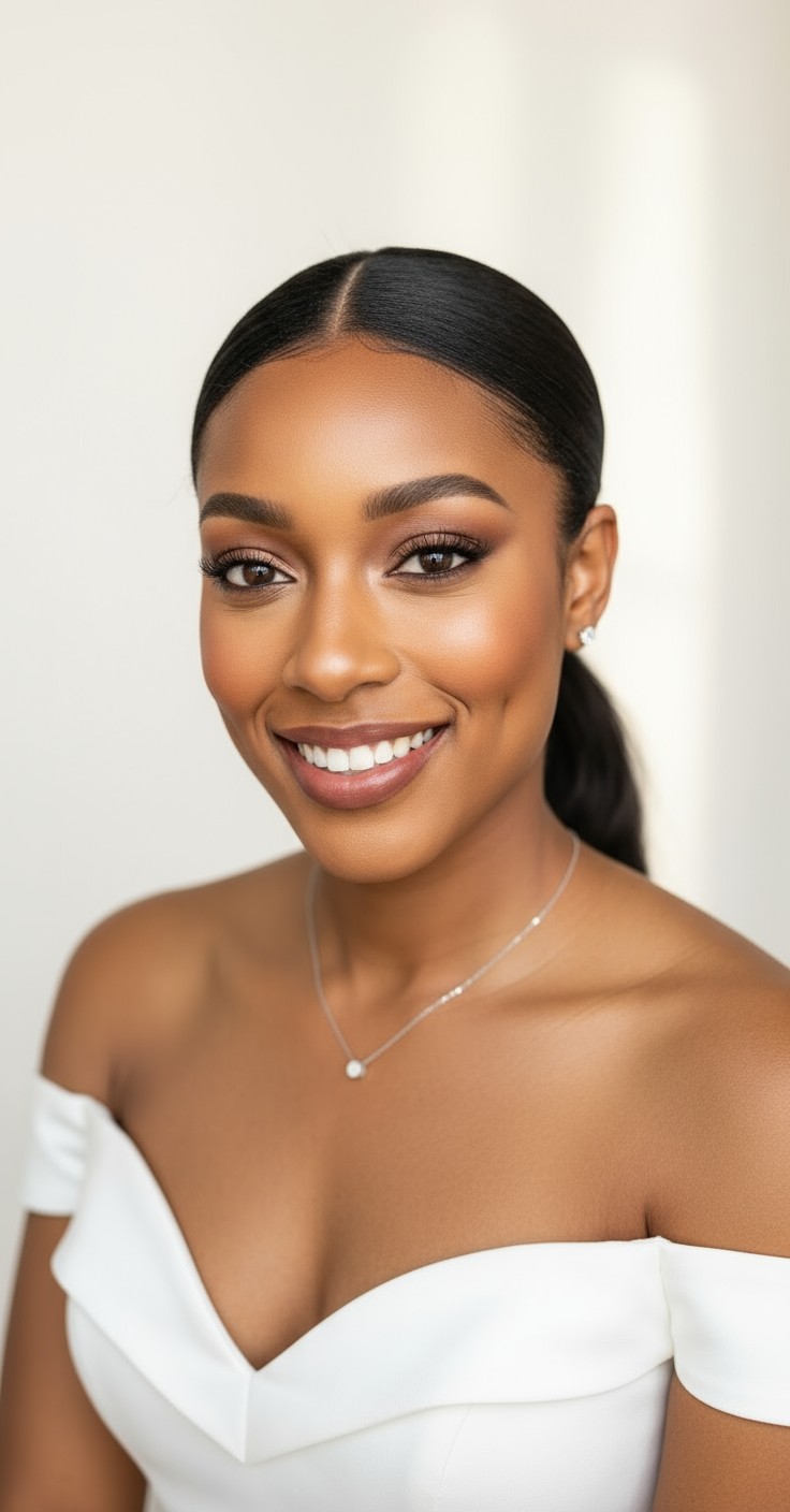 After Low Pony Wedding Hair